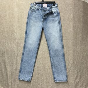 Revice Women's Denim Jeans Size 28 High Rise Light Wash Straight Leg/button Fly